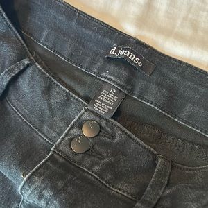 D.jeans size 12 black stretch, high-rise skinny